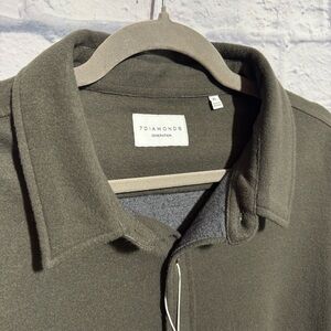 7 Diamonds Generation Soft Flannel Olive Green Stretch Button Down Shirt, XL